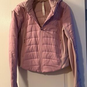 Lululemon Athletica Push Your Pace Puffer Jacket Removable Hood Mauve EUC